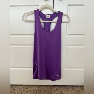 Adidas Training Racerback Tank Top Women Size S Purple Side Pocket
